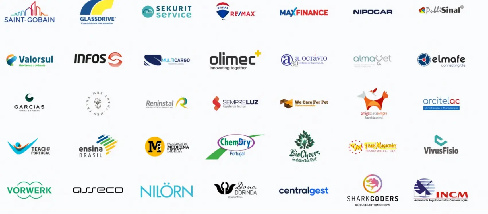 Organizações que confiam na Tribo de Líderes: Saint-Gobain, RE/MAX, Glassdrive, Vorwerk, Asseco, Valorsul, INCM, Teach for Portugal, Faculdade de Medicina de Lisboa, e dezenas de outras